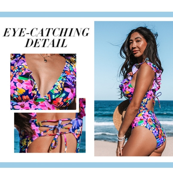 SOLD. CUPSHE Women's Ruffled One Piece #538 - Picture 6 of 11